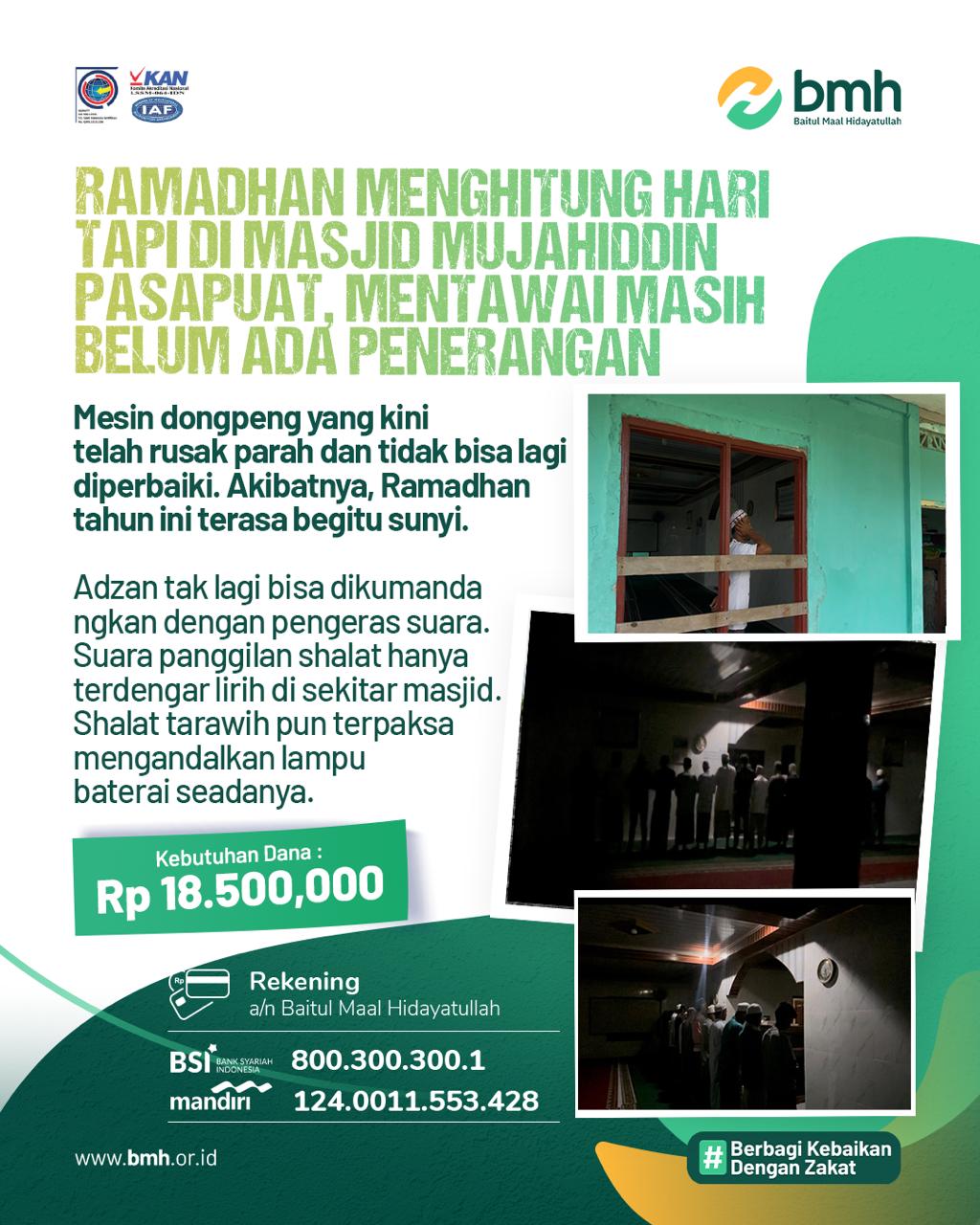 Ramadhan dalam Kegelapan: Bantu Nyalakan Cahaya Masjid Mujahidin Pasapuat Mentawai - BMH Sumbar